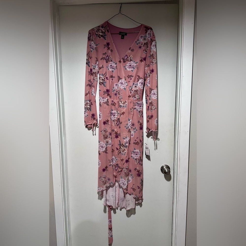 Floral Pink Long Sleeve Dress